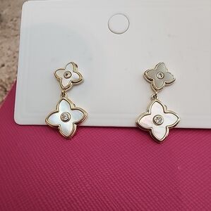 Lucky Clover, Floral Pierced Earrings